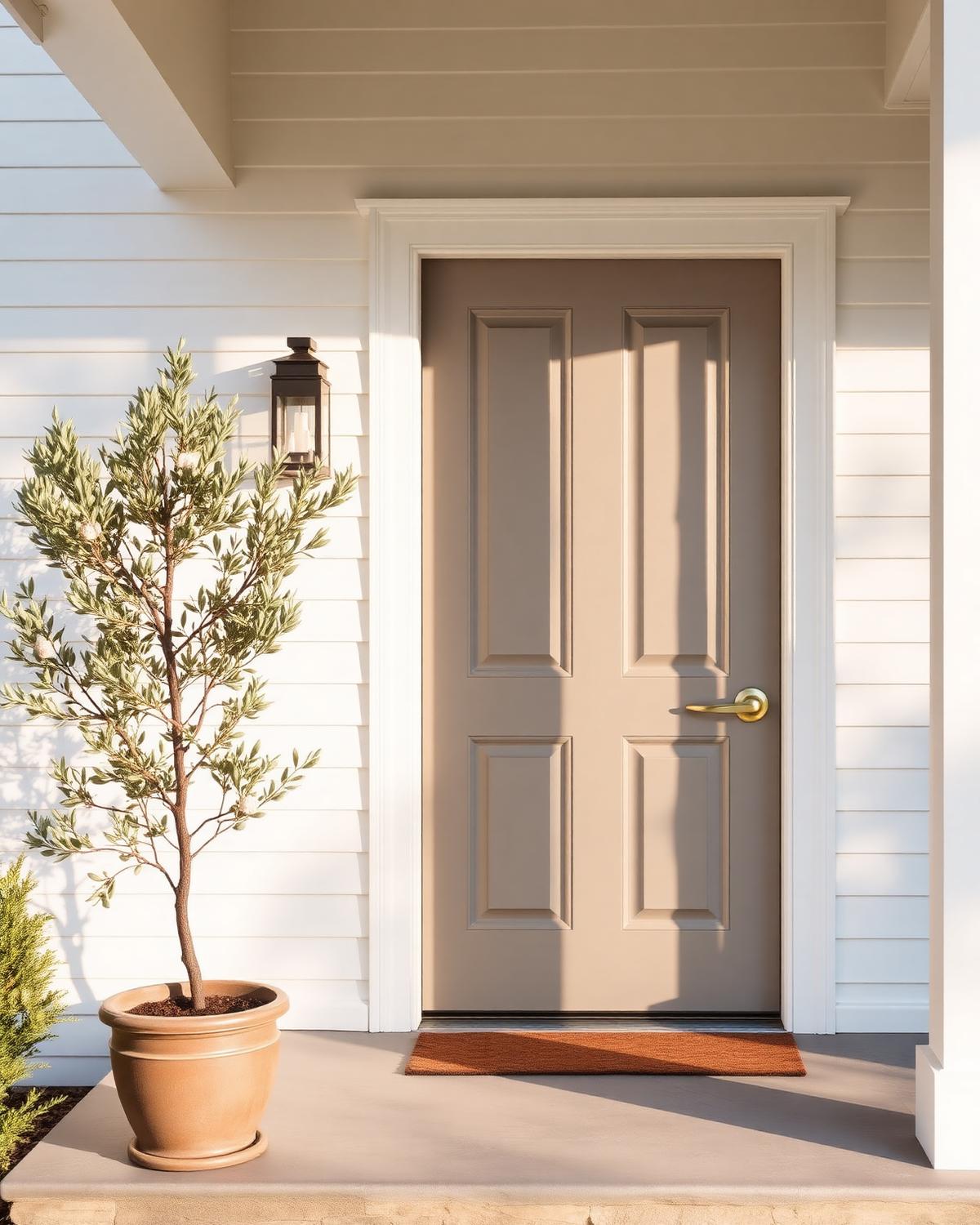 Entry detail with olive tree