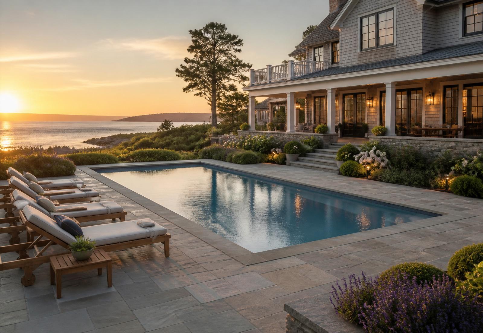 Pool terrace beside the residence
