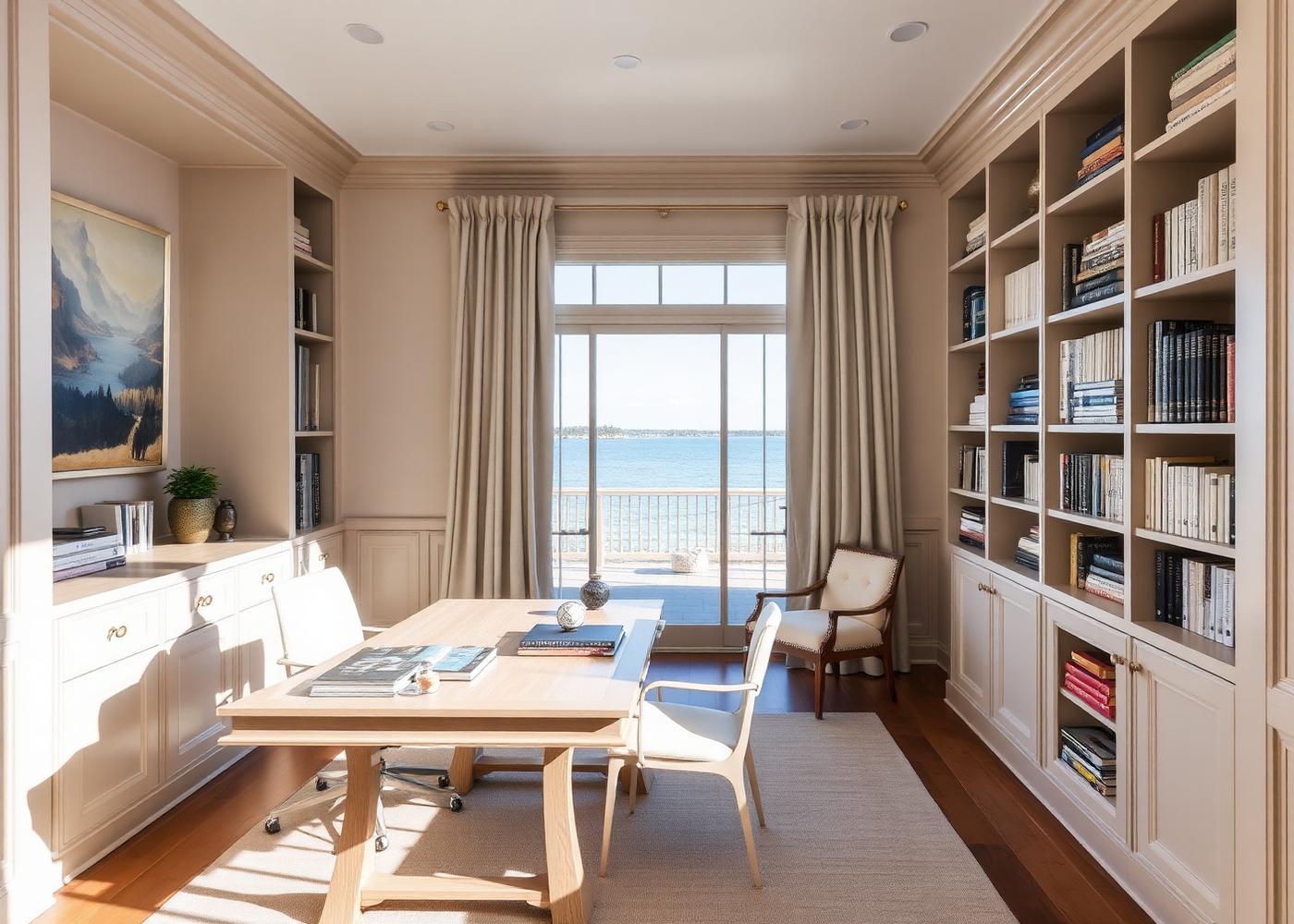Private office with harbor view